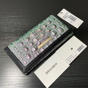 Brahmin Ady DUSK GLEAMING slim Leather Wallet NWT